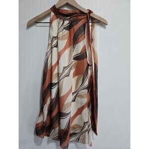 Studio 1940 Halter Top Women’s M Retro Swirl Print Boho 70s Style Sleeveless